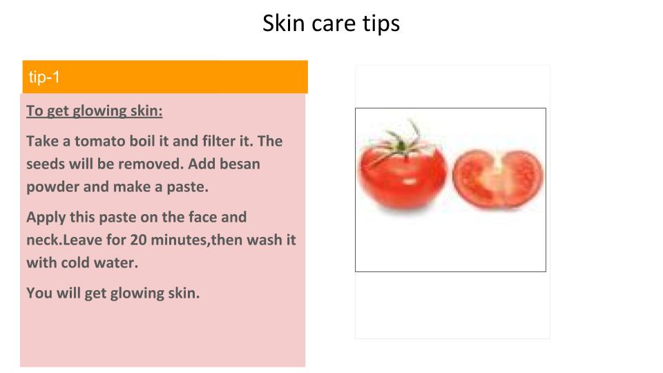 tomato and besan powder for glowing skin