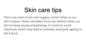 Skin care tips using vegetables